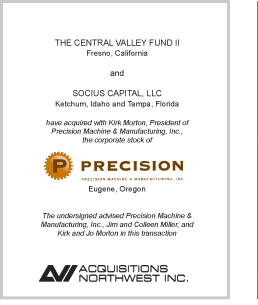 Ownership transaction completed at Precision